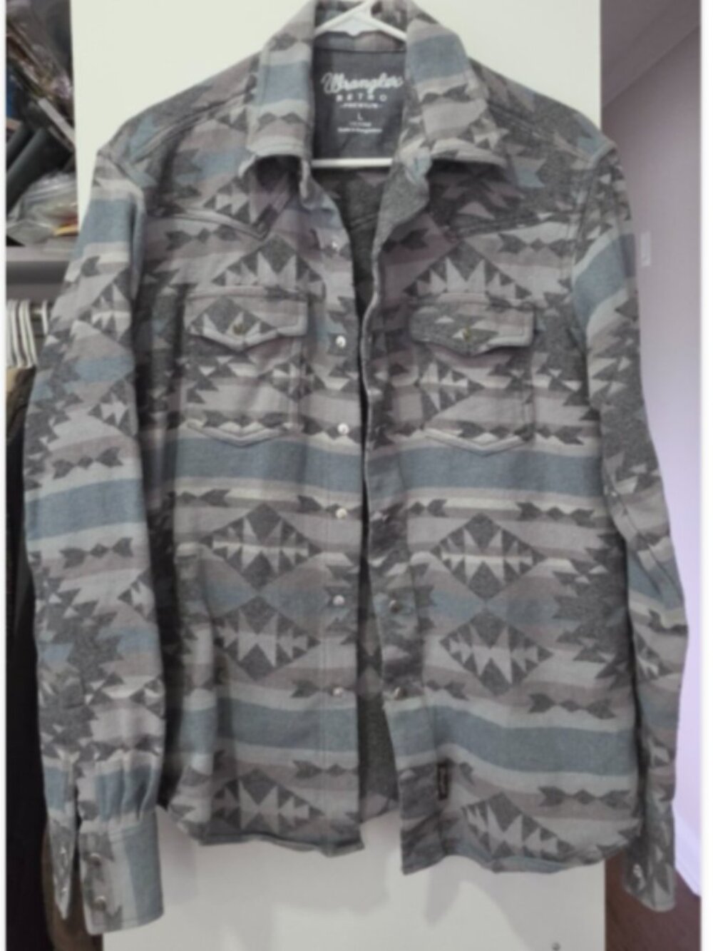 Wrangler Retro Men's Southwestern Print Long Sleeve Snap Shirt Jacket Size L